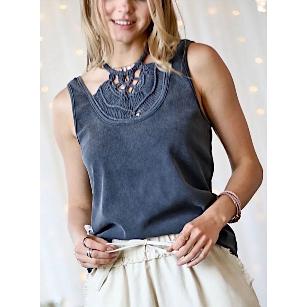 Mazik Crochet Detail Boho Tank